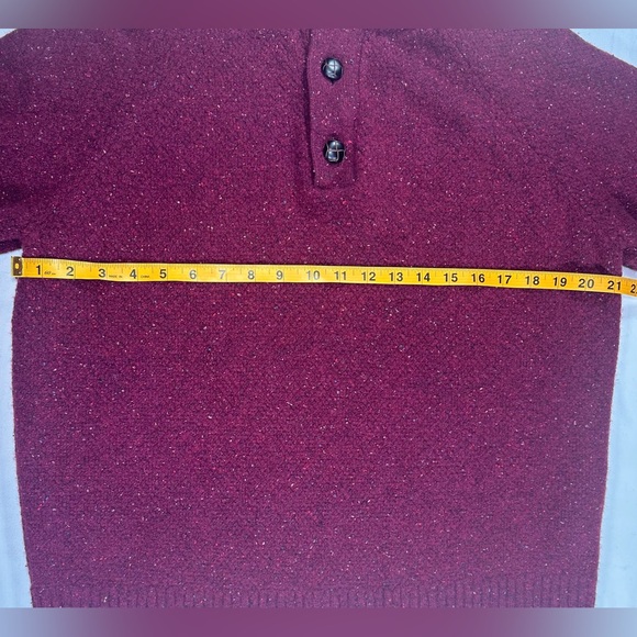 UNTUCKit Lambswool Blend Henley Sweater XL Burgundy Speckled Knit Warm - Picture 6 of 6